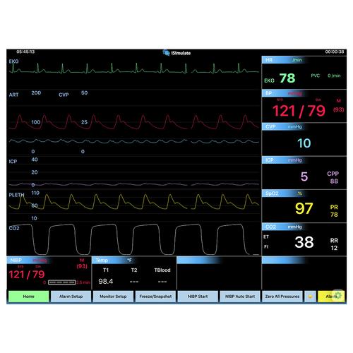 CARESCAPE™ B40 Patient Monitor Screen Simulation for REALITi 360, 8000969, Advanced Trauma Life Support (ATLS)