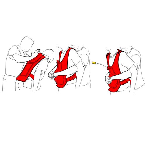 Act+Fast Rescue Choking Vest - Red with Slap Back, 1014589 [W43300R], BLS Adult