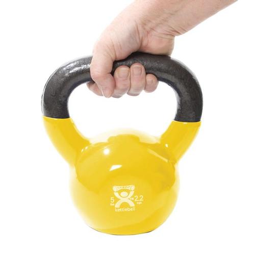 Cando Kettle Bell, 5 lb. - Yellow | Alternative to dumbbells, 1015412 [W67018], Weights